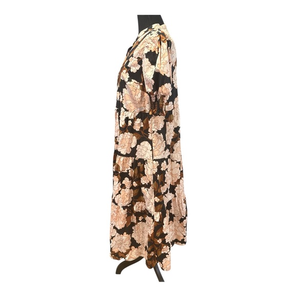 Who What Wear Women's Floral Print Short Puff Sleeve Tiered Babydoll Dress Small - Picture 6 of 11